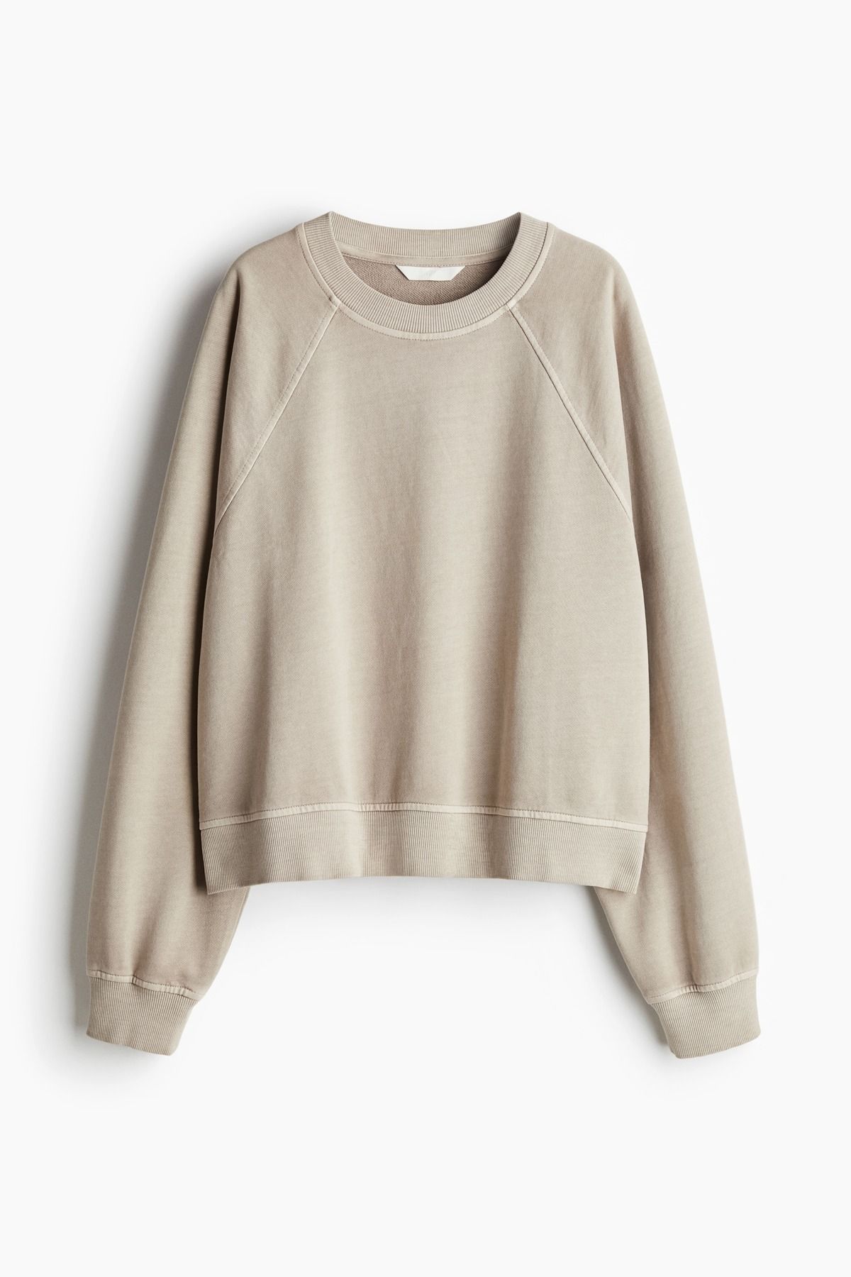 H&M Pamuklu Yıkanmış Sweatshirt