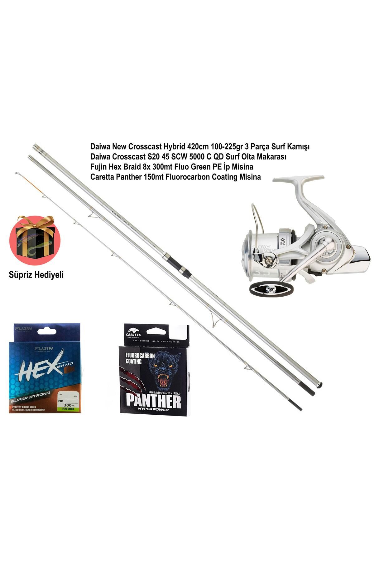 daiwa Crosscast SÜPRİZ HEDİYELİ Tam Takım Surf Olta Seti