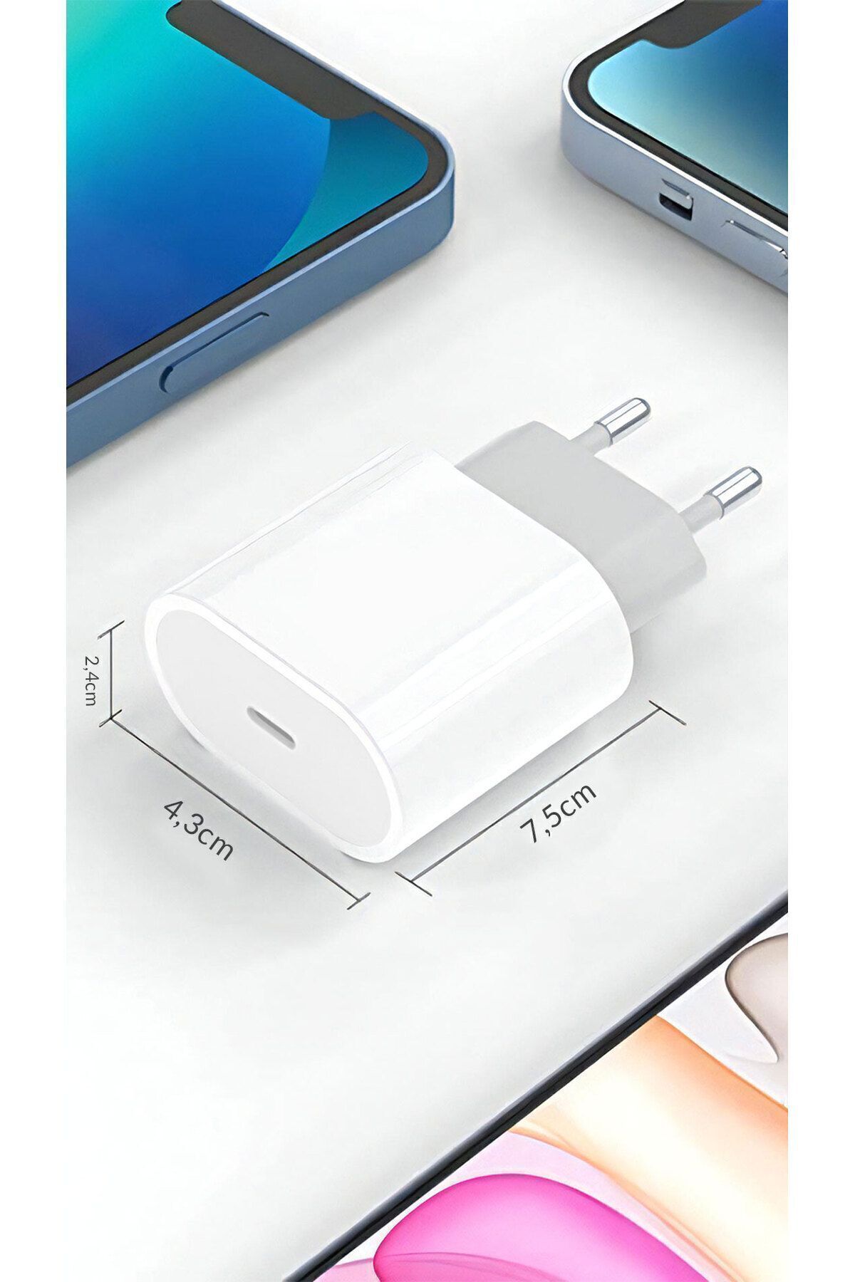 Kensa By Deji Iphone 8 X Xs Xr 11 12 13 14 7 Pro Max Mini Plus Uyumlu 20w Hızlı Şarj Adaptörü Type-c