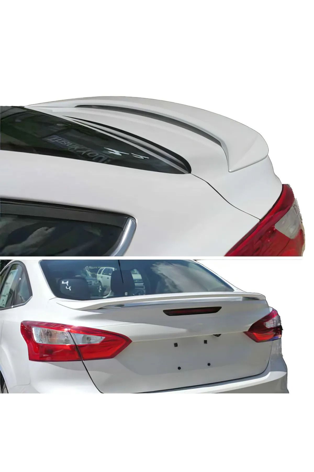 bestuning Ford Focus 3 2015+ Fiber Spoiler Boyalı Beyaz Arka Spoiler Sedan