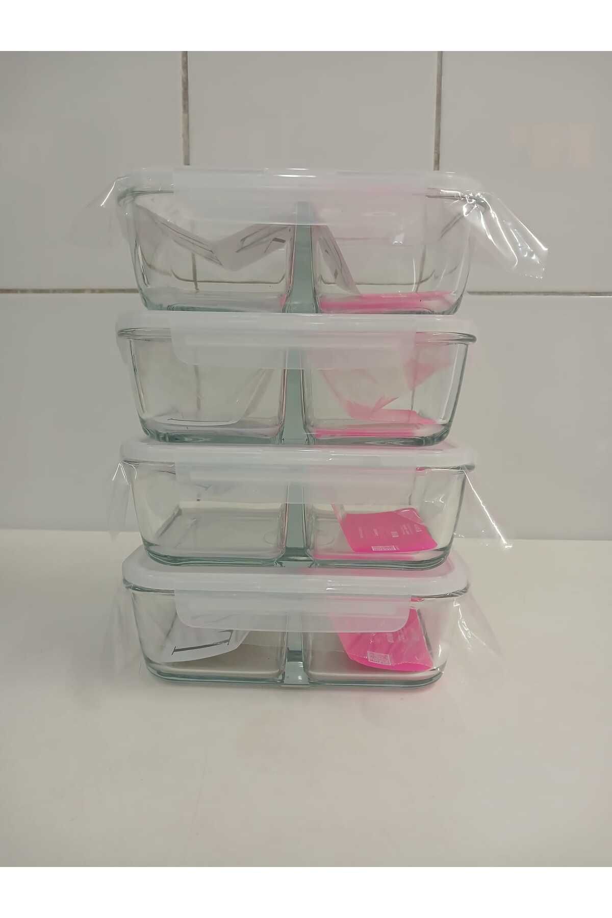 LAV-Feyzade Fresco Set of 4 - 1120Cc Rectangular, Two-Section Ziplock Glass Storage Container (Frs-297) 6