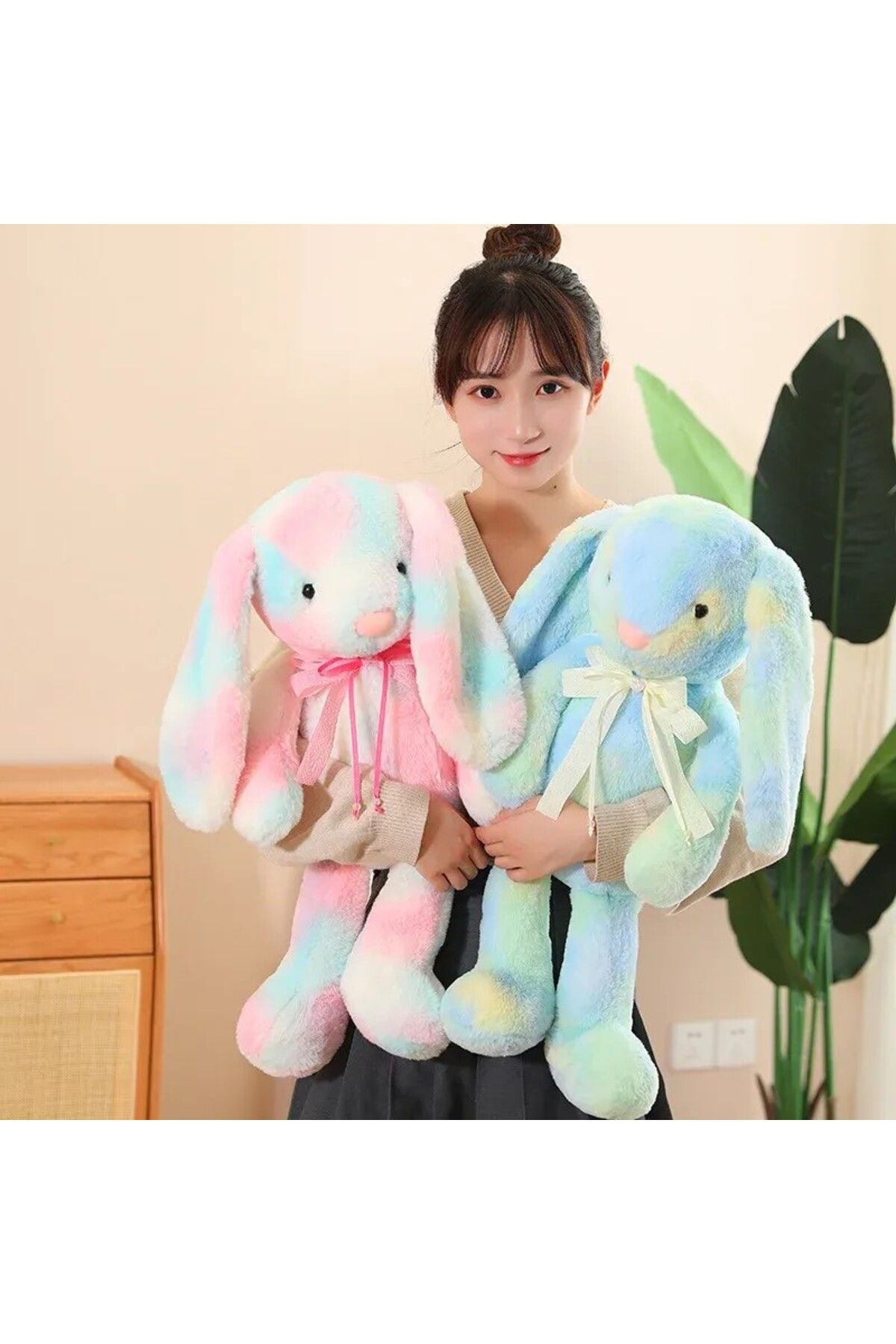 Dolly Yumuşak Peluş Tavşan Büyük Boy  60cm Uyku Arkadaşı - Sevimli Peluş Oyuncak, Çocuklar için Hediye