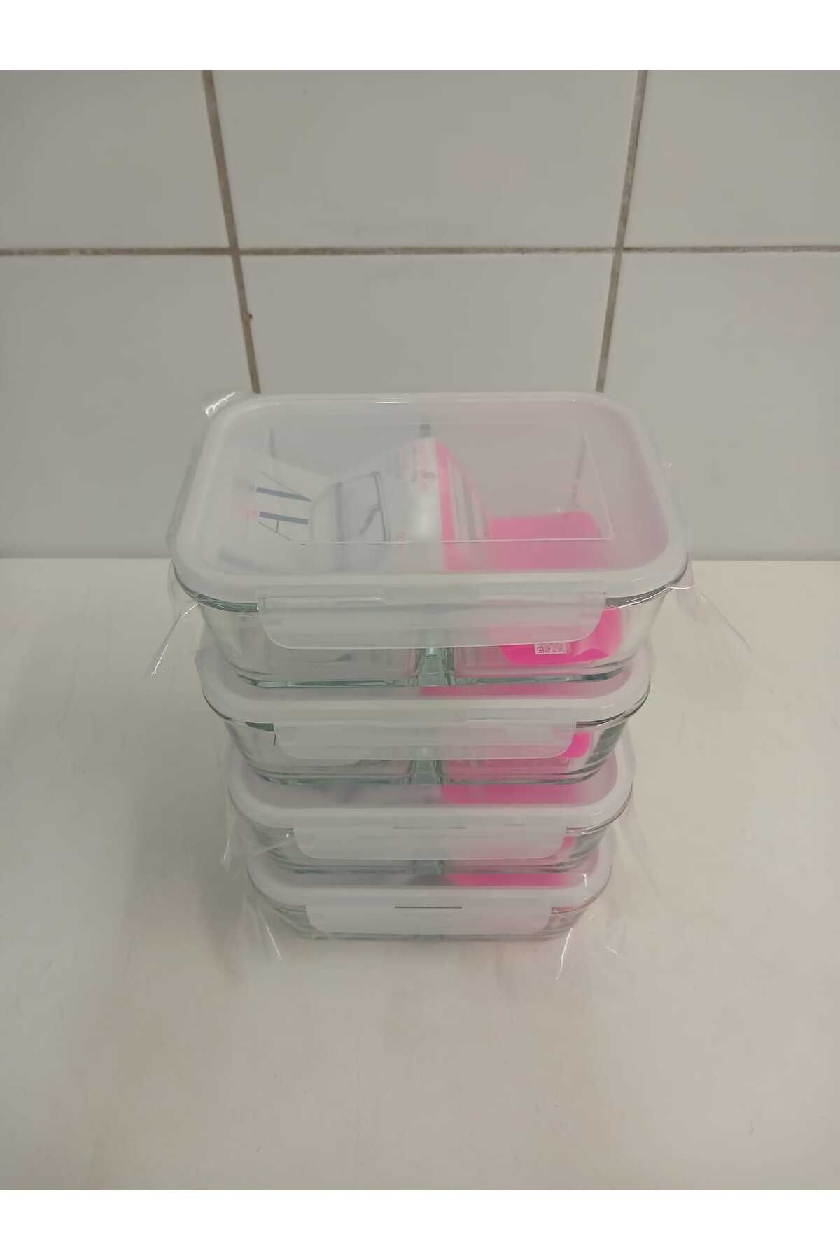 LAV-Feyzade Fresco Set of 4 - 1120Cc Rectangular, Two-Section Ziplock Glass Storage Container (Frs-297) 3