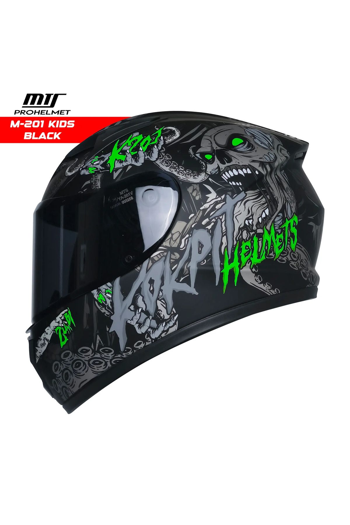 MTS M-201 ÇOCUK KASKI MAT BLACK