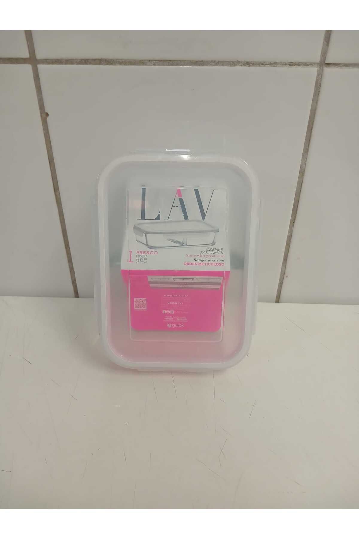 LAV-Feyzade Fresco Two Section Ziplock Glass Storage Container Set of 3 1120Cc Rectangular (Frs-297) 4