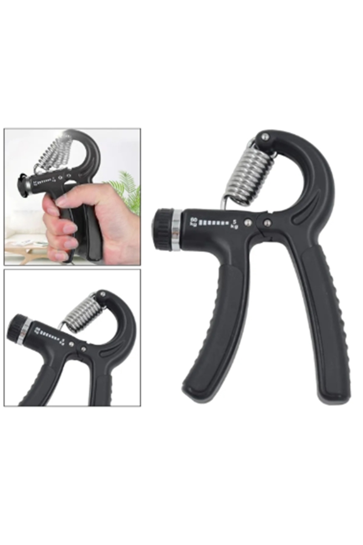 gaman-Hand Grip Strengthener Set of 5 - Finger Trainer, Stretch Band, Resistance Ring, Exercise Ball 7