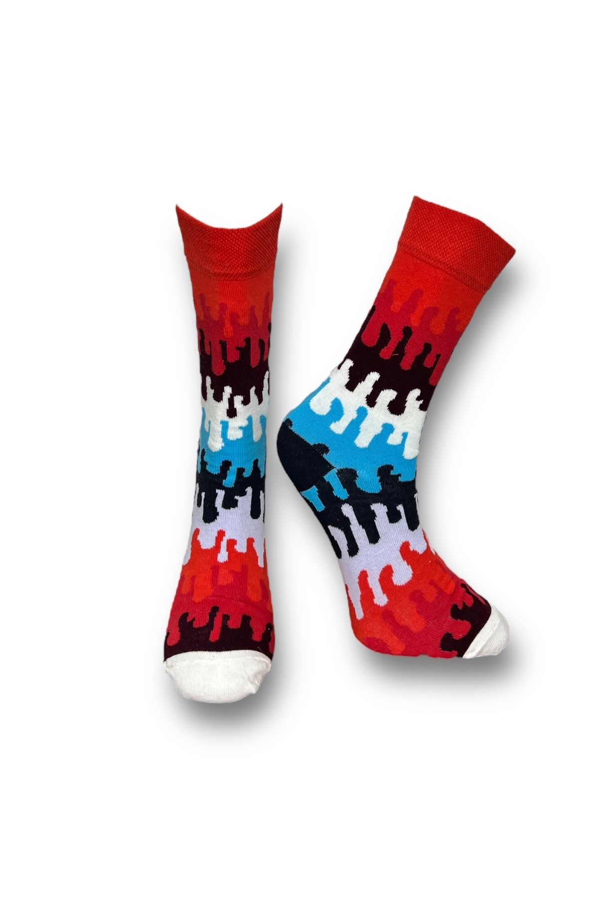 Mevo-5 Pack Unisex Stretchy Fun Design Mixed Color Breathable Socket Socks 5