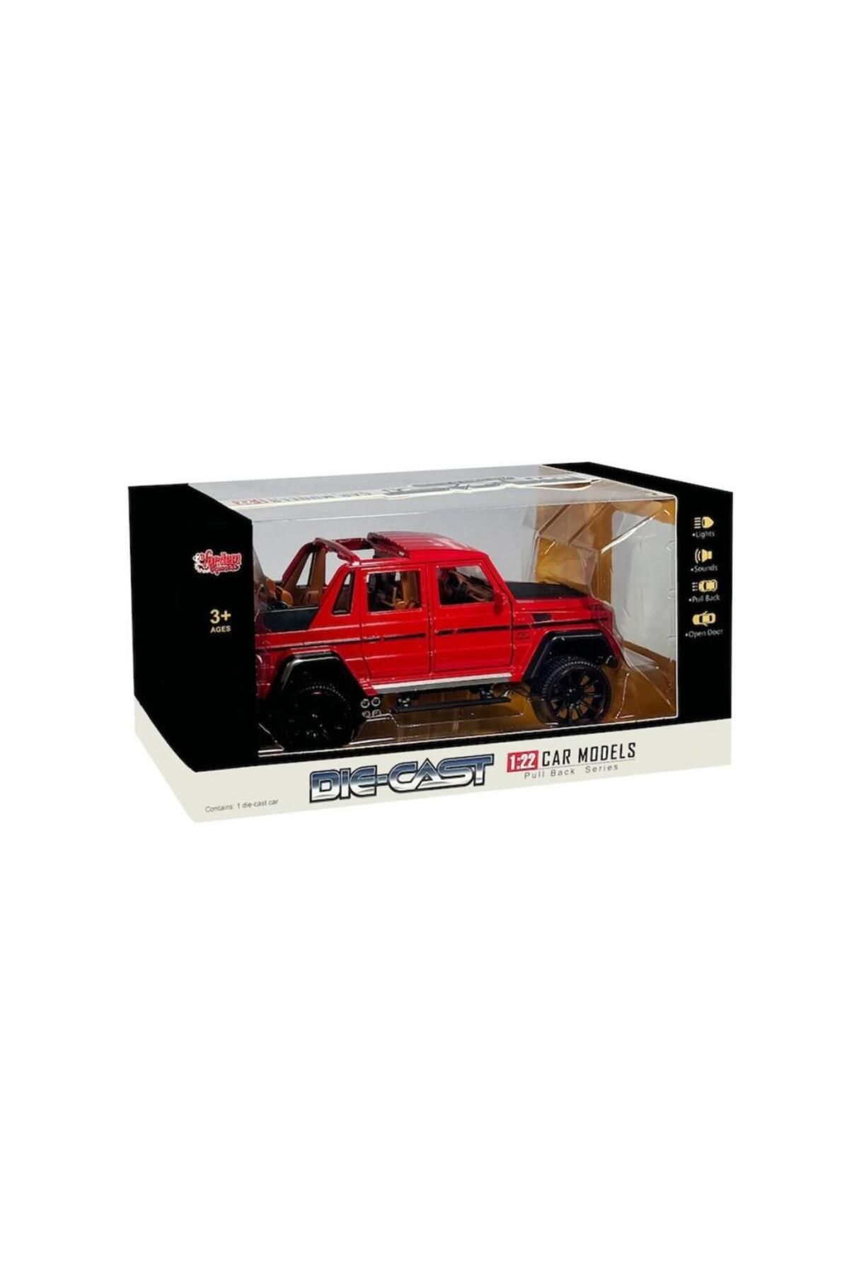 Hediye Marketi HCL-902 Çek Bırak 1:22 Sesli ve Işıklı Metal Jeep