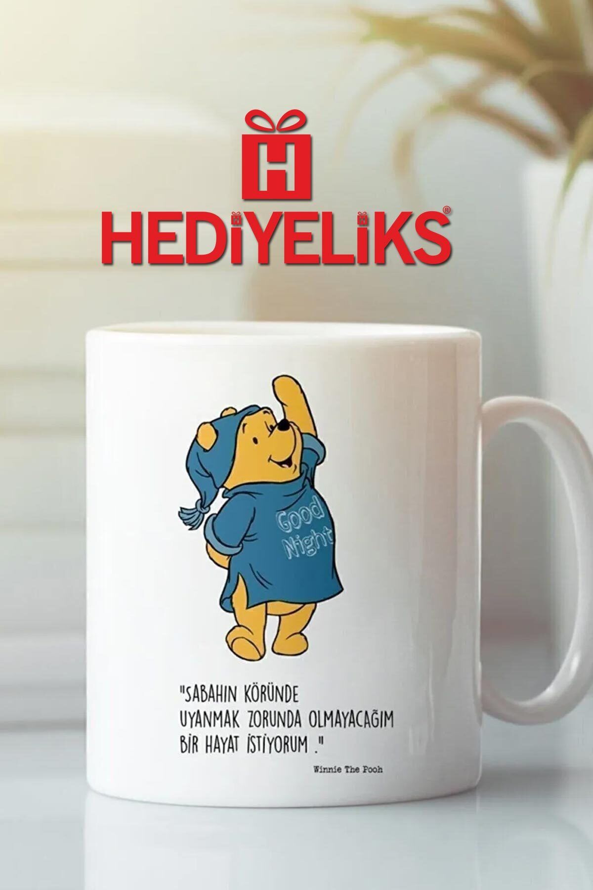 HEDİYELİKS Winnie The Pooh Aşk Dostluk Arkadaşlık Kardeşlik Sevgi Bardağı