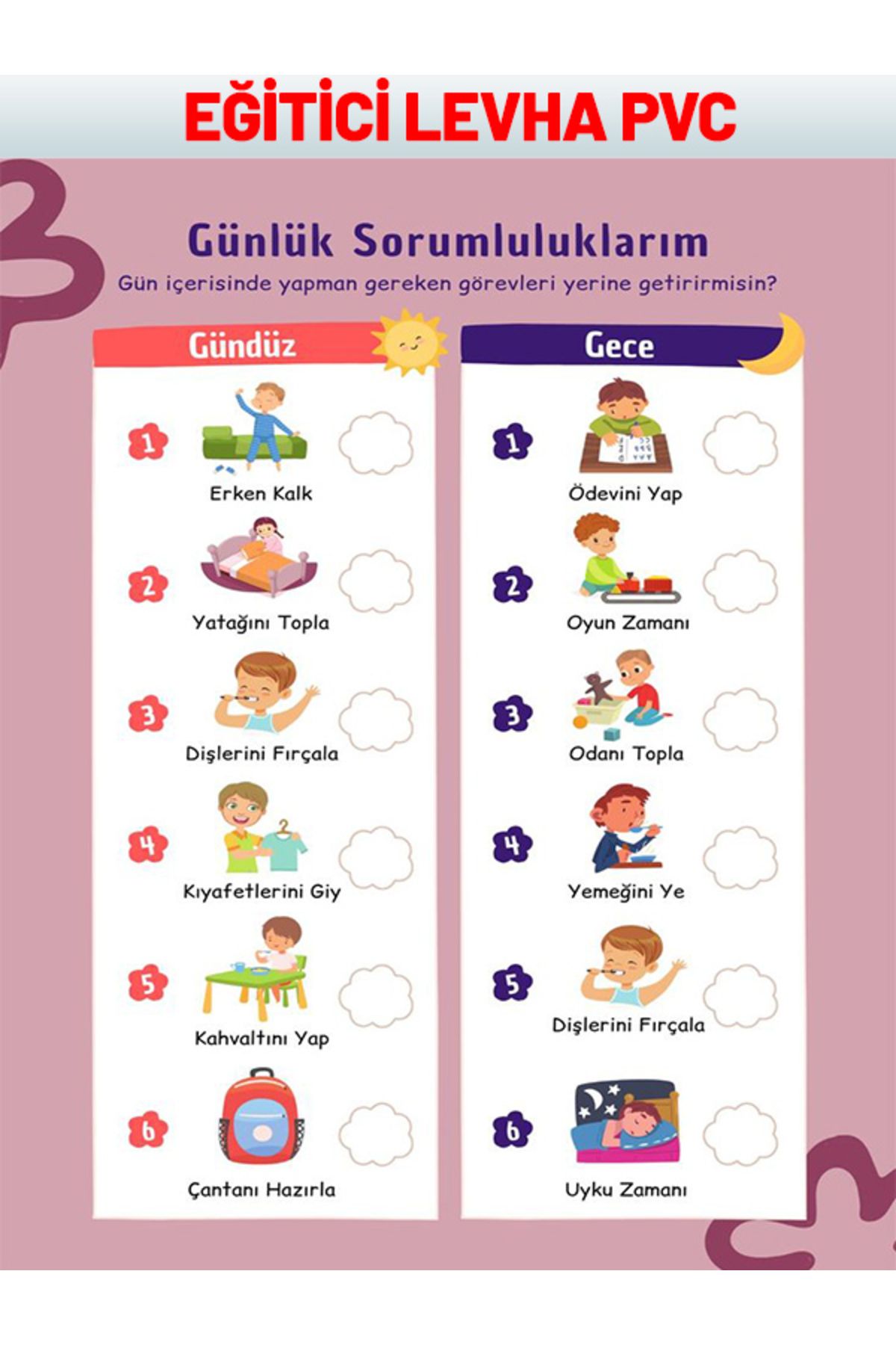 izmirdenet Evinizde Eğlenceli Öğrenim: Su Dayanıklı Posterler - 1