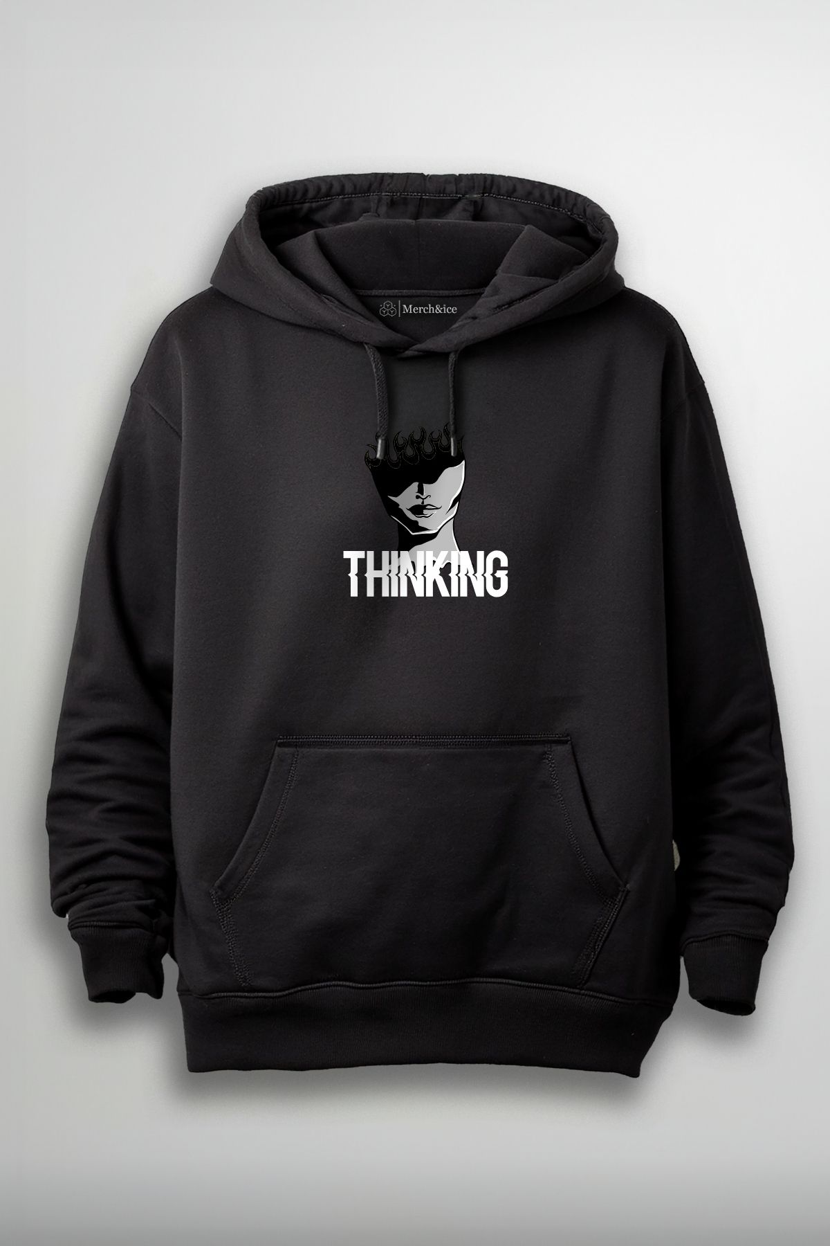 Merch&ice Thinking Burn Baskılı Unisex Sweatshirt