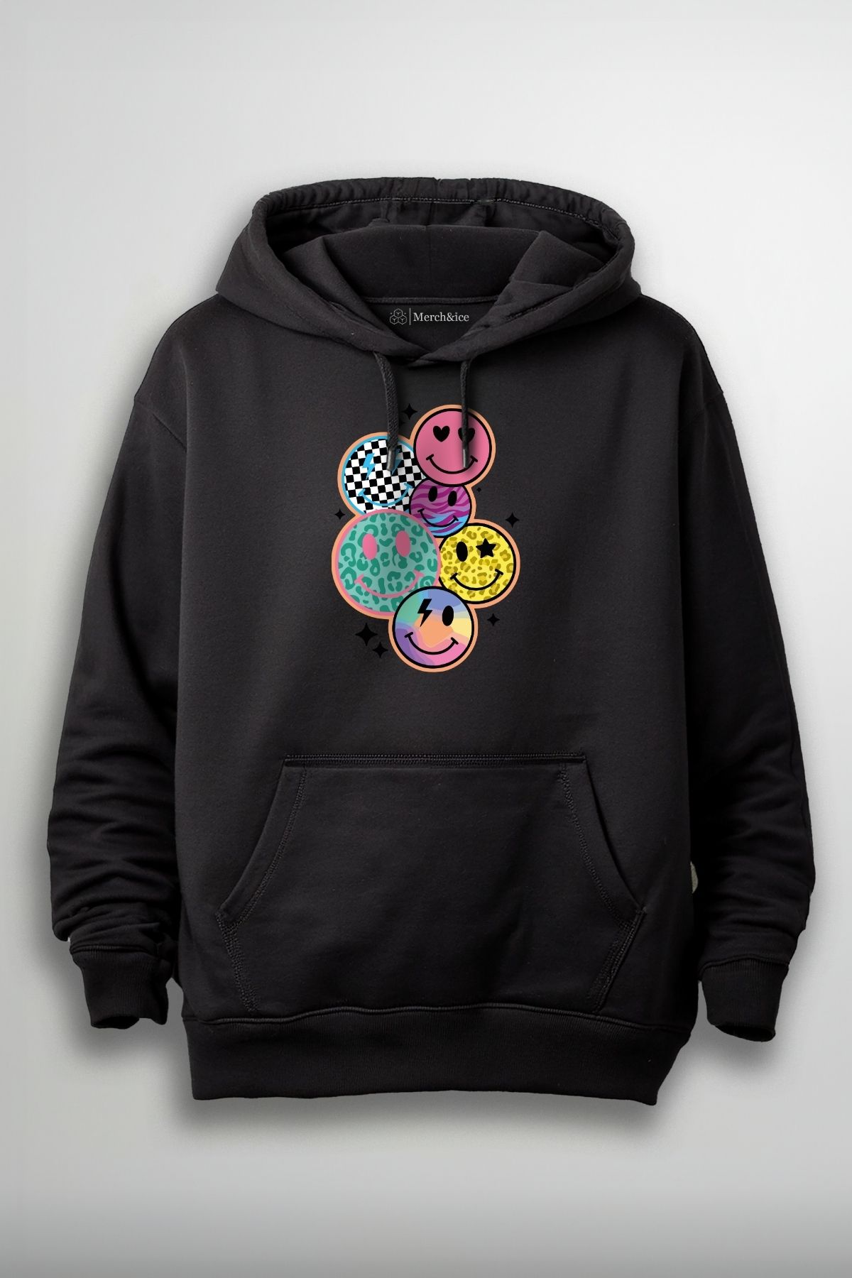 Merch&ice Smile Faces Baskılı Unisex Sweatshirt