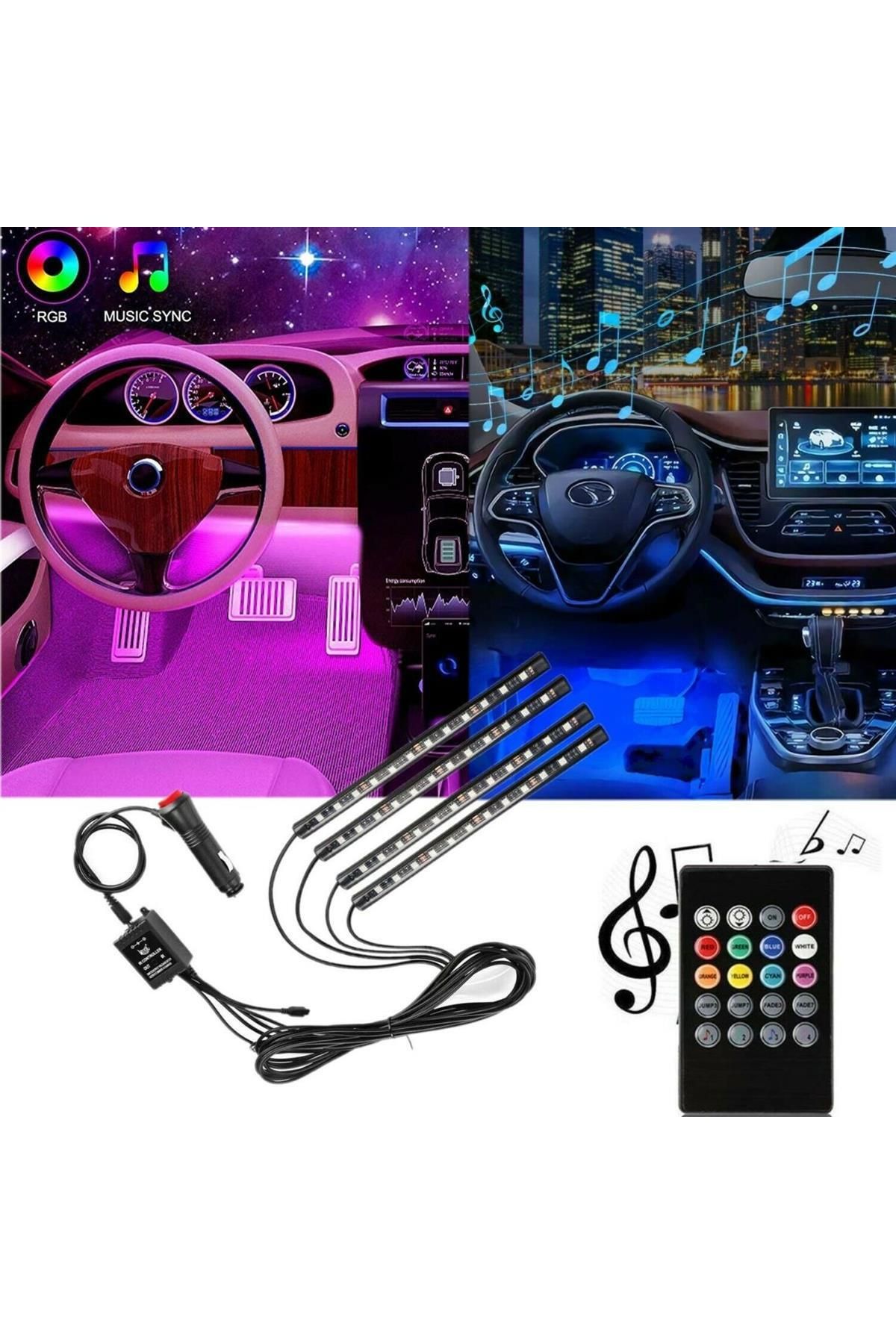 Teknotik-Mercedes Gls Model648 - Compatible Car Interior Lamp, 12 Led Music Sensitive under Foot 1