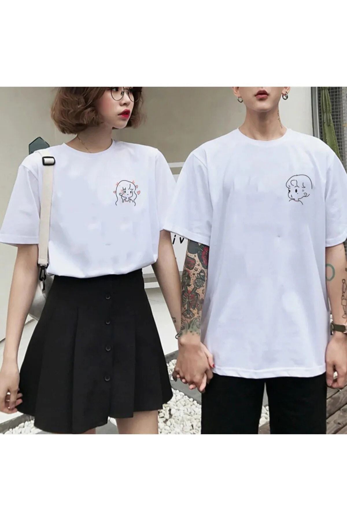 Wish BF 2 Adet Tir Harajuku Style Çift Sevgili Kombinleri Couple Clothing Yeni Sezon