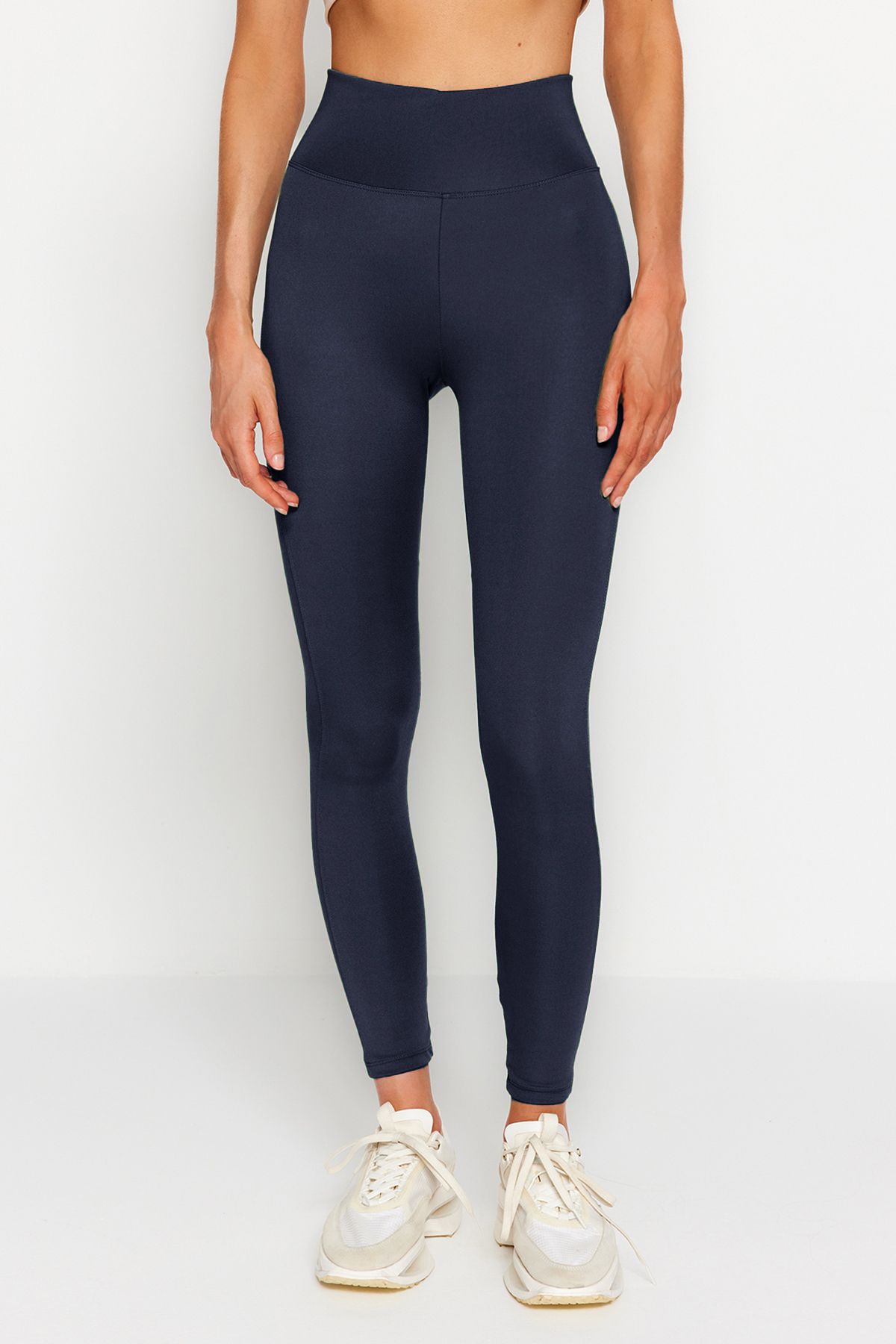 Trendyol Collection-Navy Blue Push-Up Featured Full Length Knitted Sports Leggings TWOAW21TA0030 8