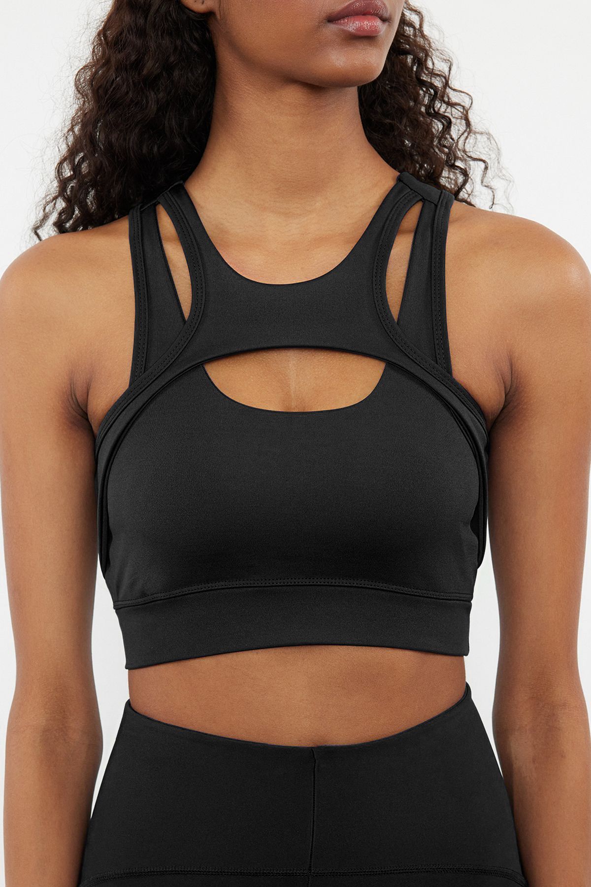 Trendyol Collection-Schwarzer, unterstützter/formender Neckholder-Strick-Sport-BH TWOSS22SS0042 2