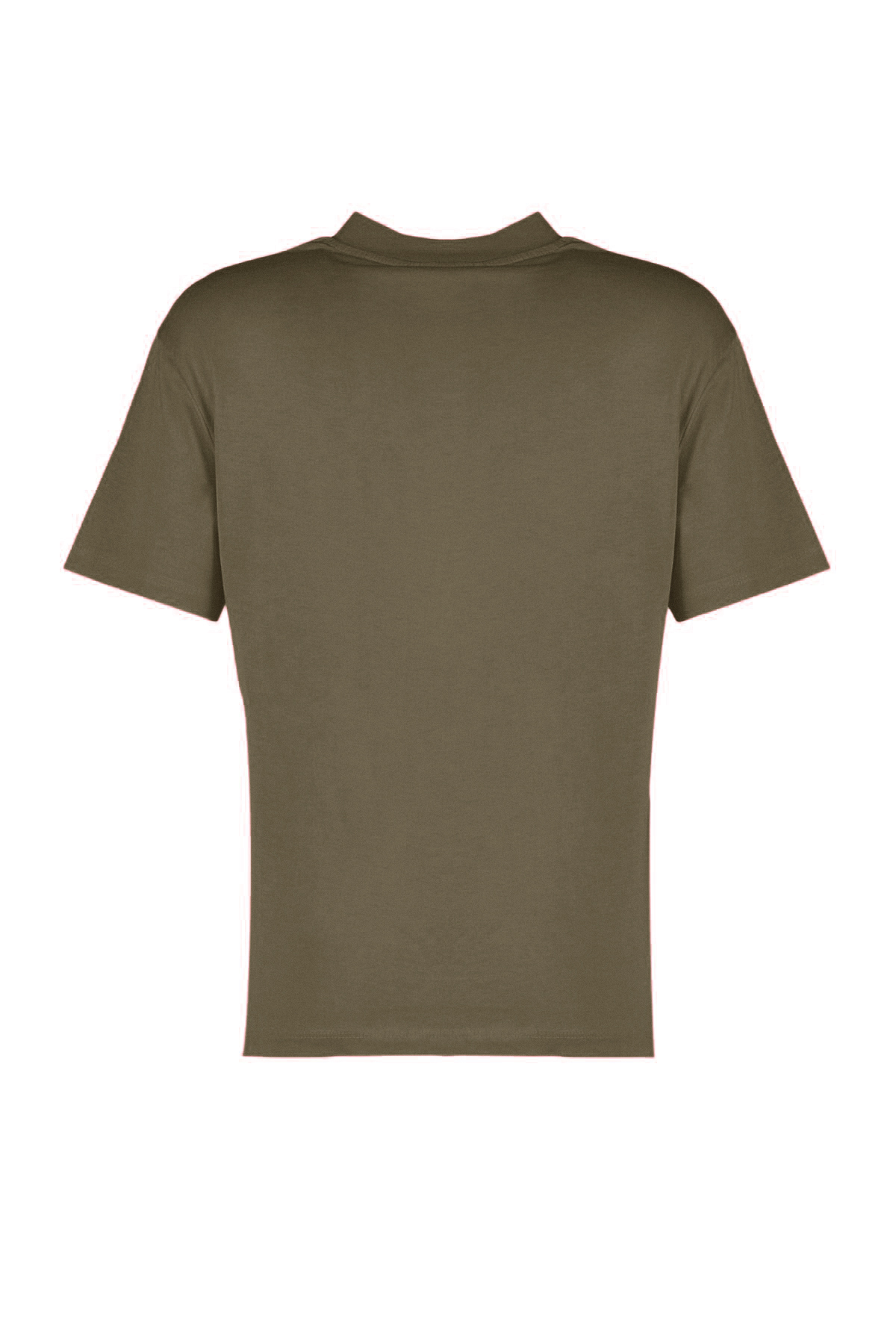 Trendyolmilla  Koyu Haki %100 Pamuk Basic Regular/Normal Kalıp Dik Yaka Örme T-Shirt TWOAW20TS0096 - Görsel 6