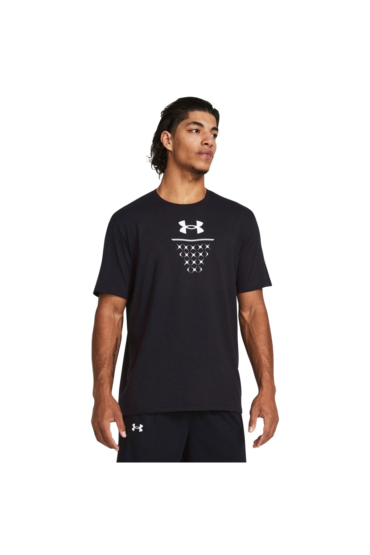 تی شرت ورزشی مشکی مردانه آیکون خالص BBALL UA فروخته شده کوتاه 1382855 001 Under Armour