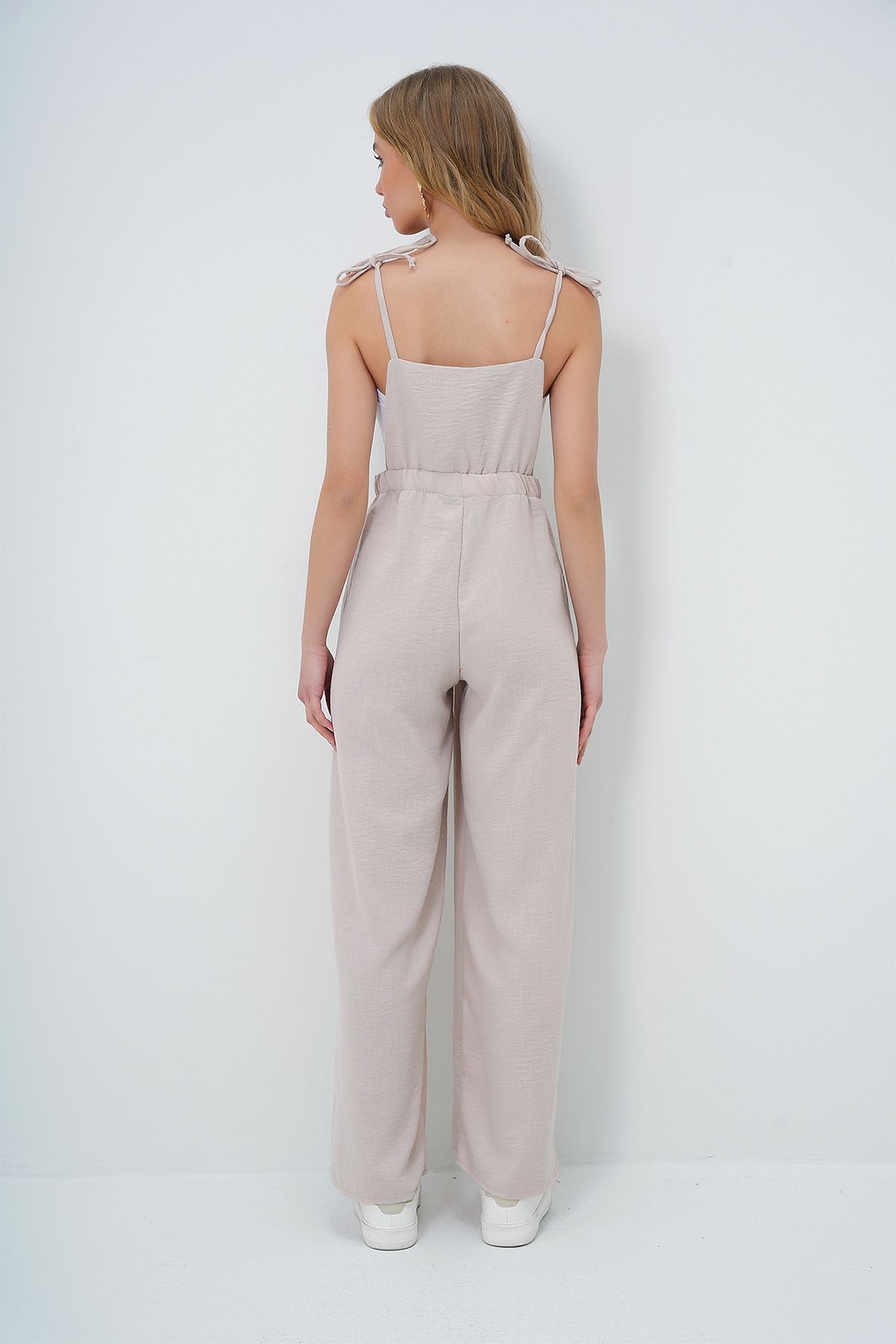 Trend Alaçatı Stili-Damen-Aerobin-Salopet-Hose ALC-X13581 mit Stone-Front-Taschen und Riemchendetail 6