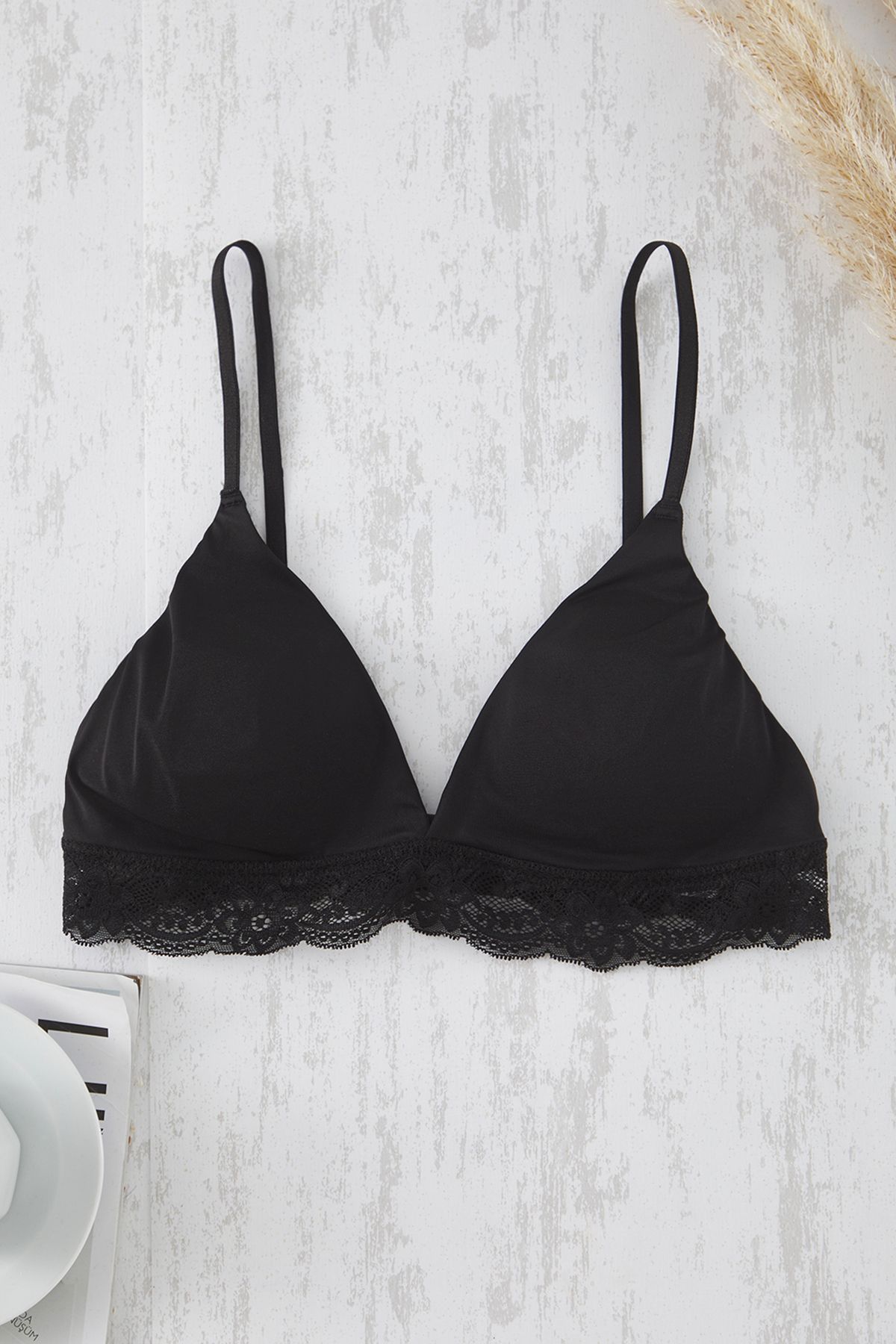 Trendyol Collection-Black Single Micro Without Underwire Plain Throw Cap Triangle Bra Thmss25Su00027 5