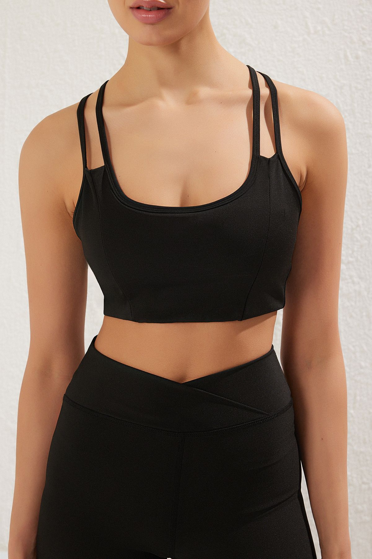 Trendyol Collection-Black Knitted Sports Bra with Double String Straps - Support & Shape Thmss25Ss00016 3