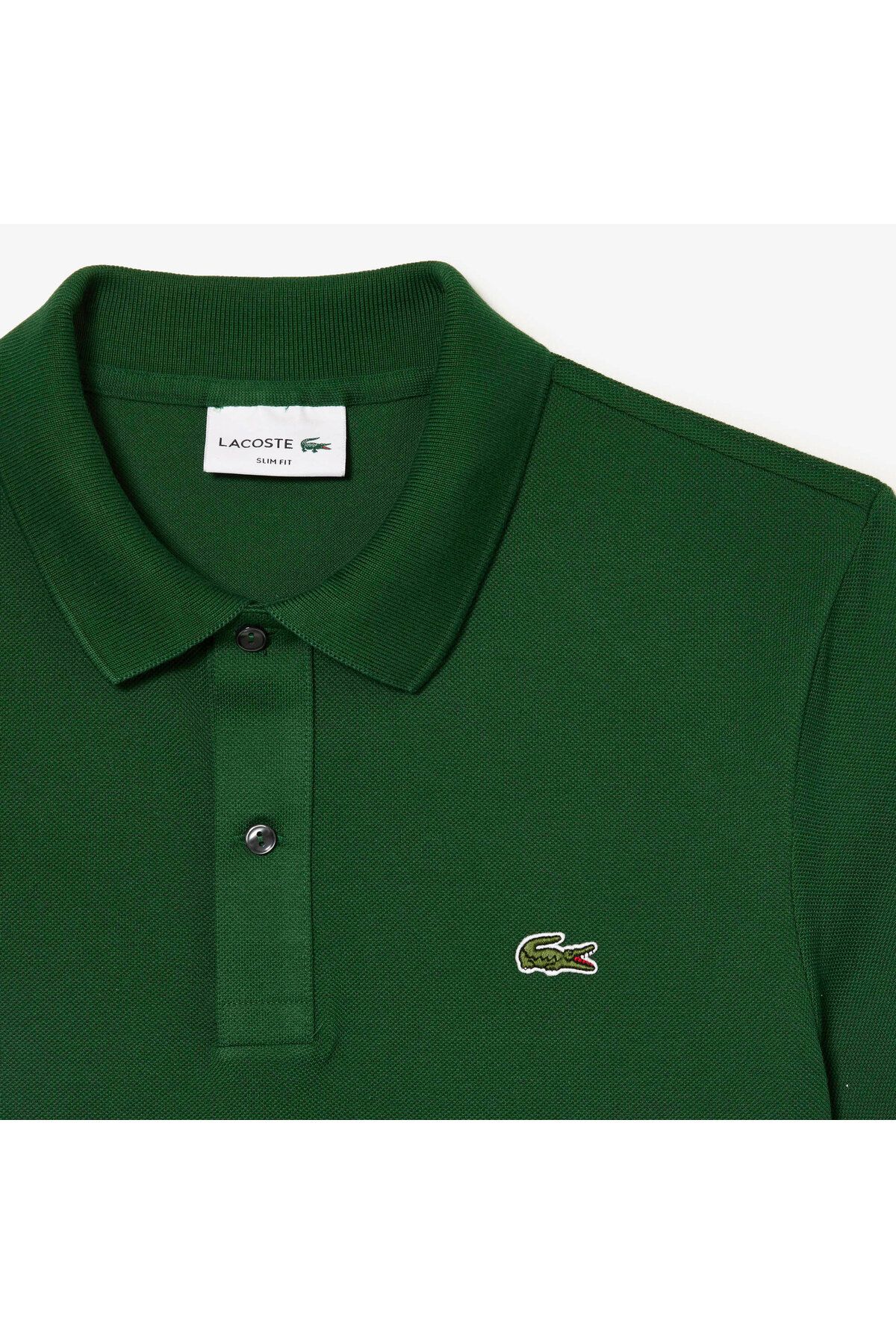 تی شرت یقه پولو سبز مردانه Slim Fit Green Phlo اورجینال Lacoste