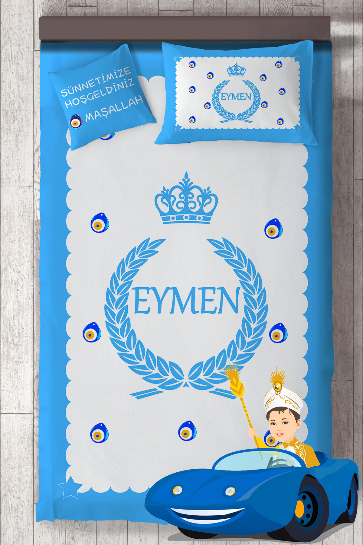Name Printable Circumcision Bedspread Set "pillow case with gift"MSL-4036