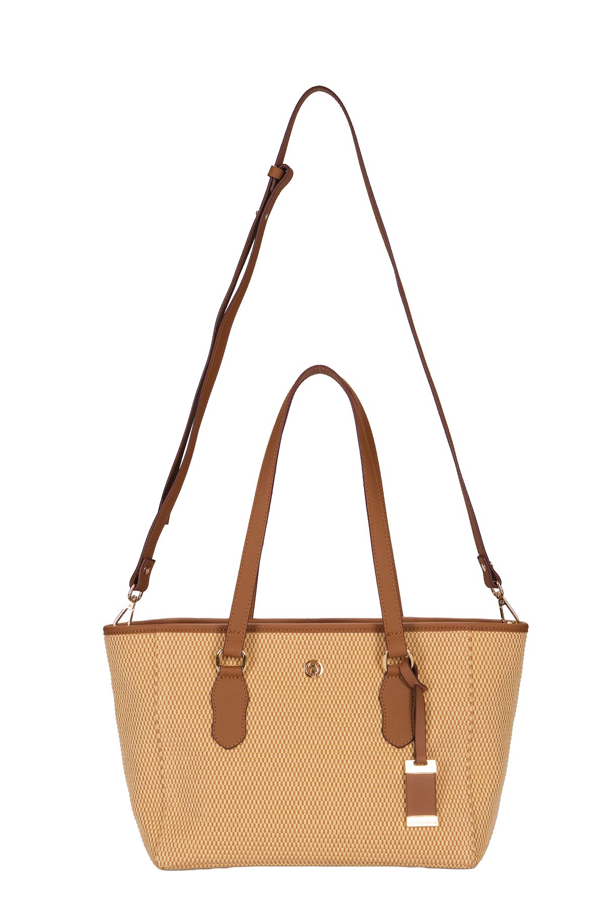 کیف شانه زنانه بژ قهوه ای Us25302 U.S. Polo Assn.