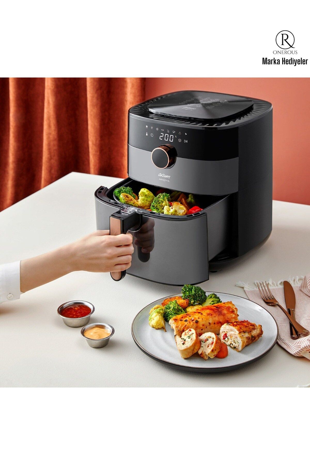 Arzum XL Air Fryer - 6L Kapasiteli, 1750W Güçlü, 8 Otomatik Pişirme Programlı Yağsız Fritöz