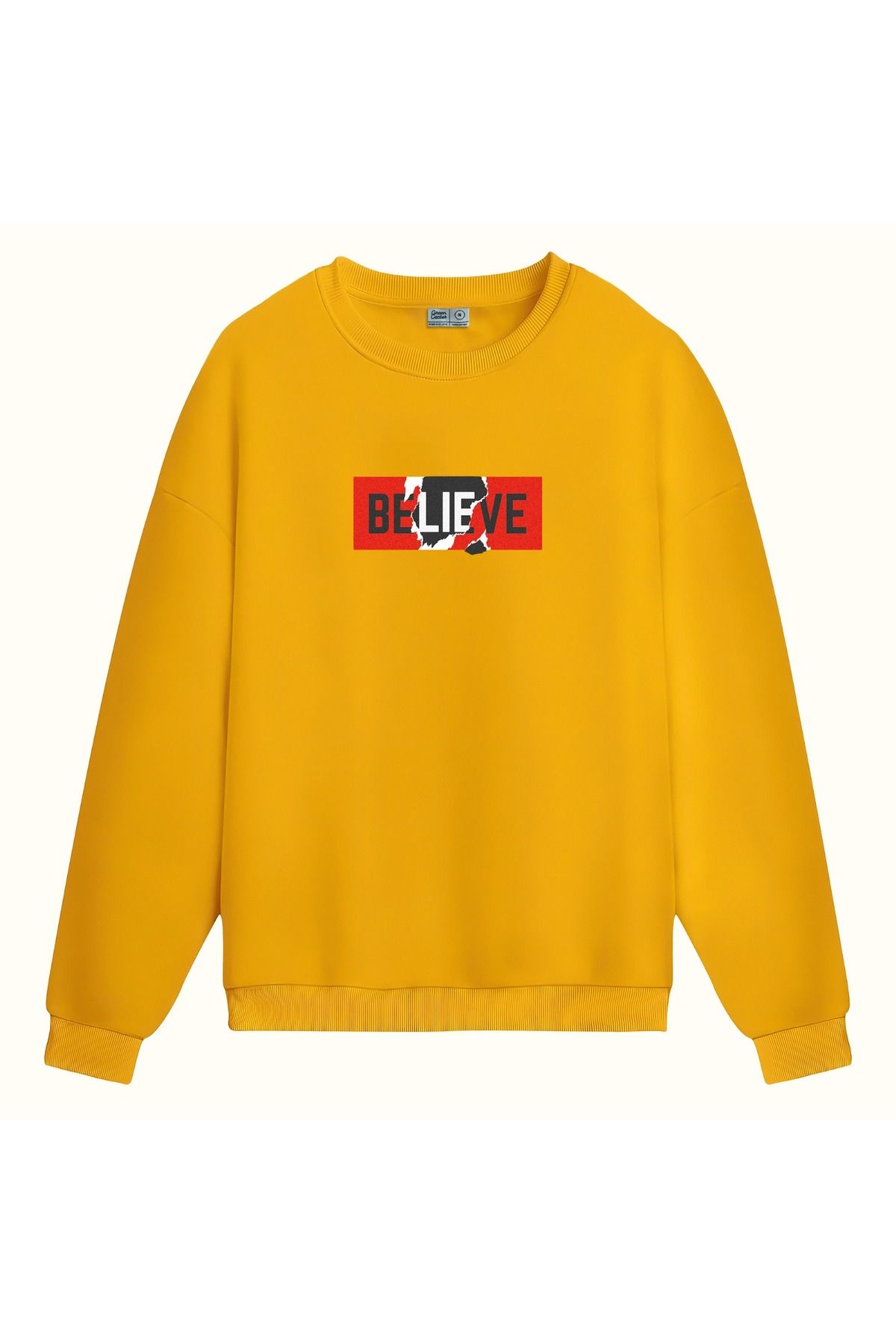 CCwear believe baskılı bisiklet yaka sweatshirt