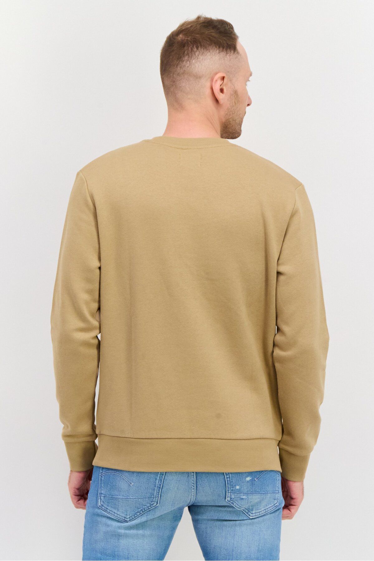 Esprit-Men Crew Neck Long Sleeve Graphic Print Sweatshirt, Tan 3