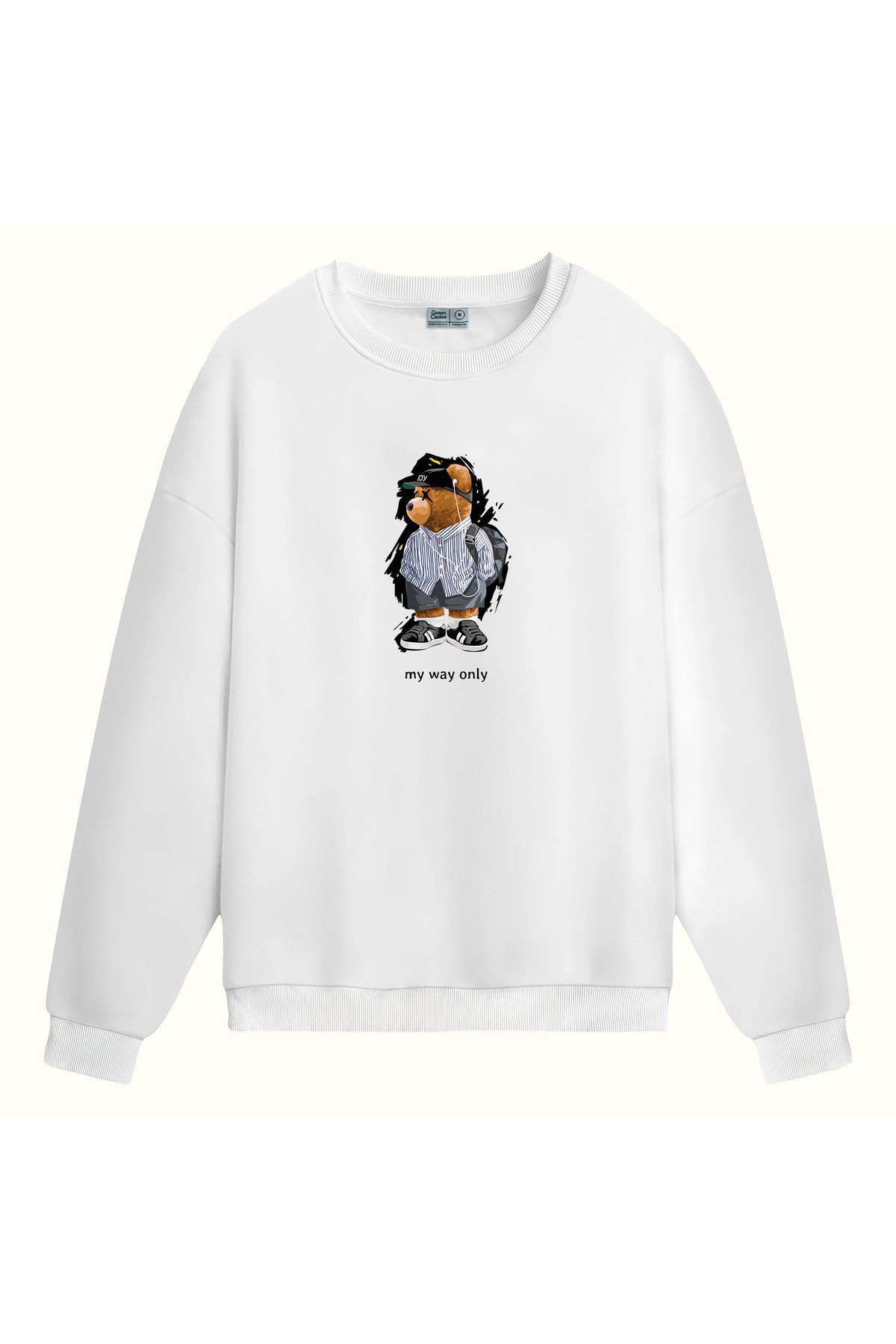 CCwear my way only baskılı bisiklet yaka sweatshirt