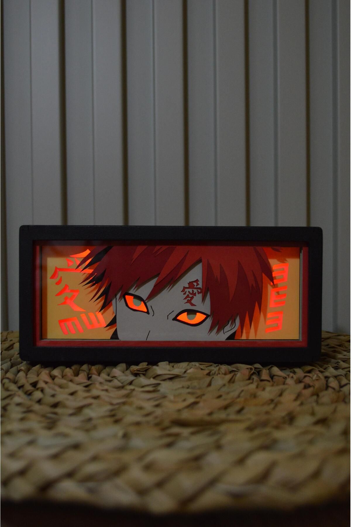 Yubi Design Gaara , Naruto - Işık Kutusu, Gölge Kutusu, Anime, gece lambası, light box