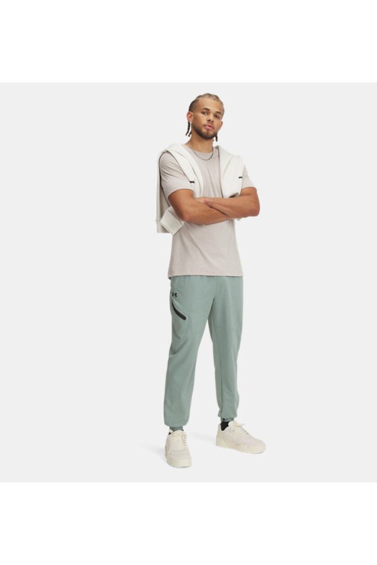 شلوار گرمکن ورزشی سبز مردانه خدمات UA غیرقابل توقف بافته شده شش 348 Under Armour