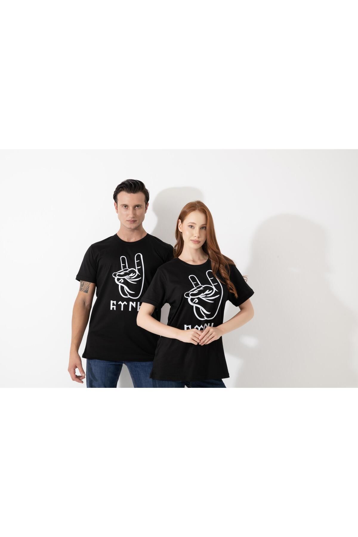 FFM İSTANBUL FFMİSTANBUL BOZKURT EL İŞARETİ BASKILI ÇİFT KOMBİNİ SİYAH TSHIRT