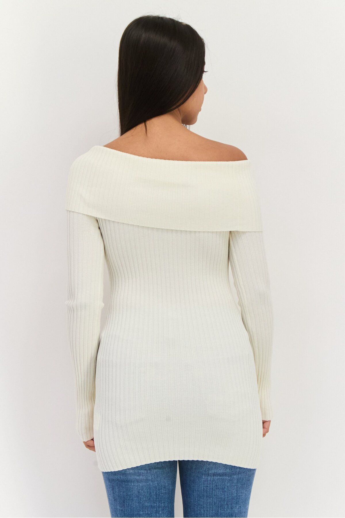 Tommy Hilfiger-Women Turtle Neck Ribbed Sweater, Off White 3