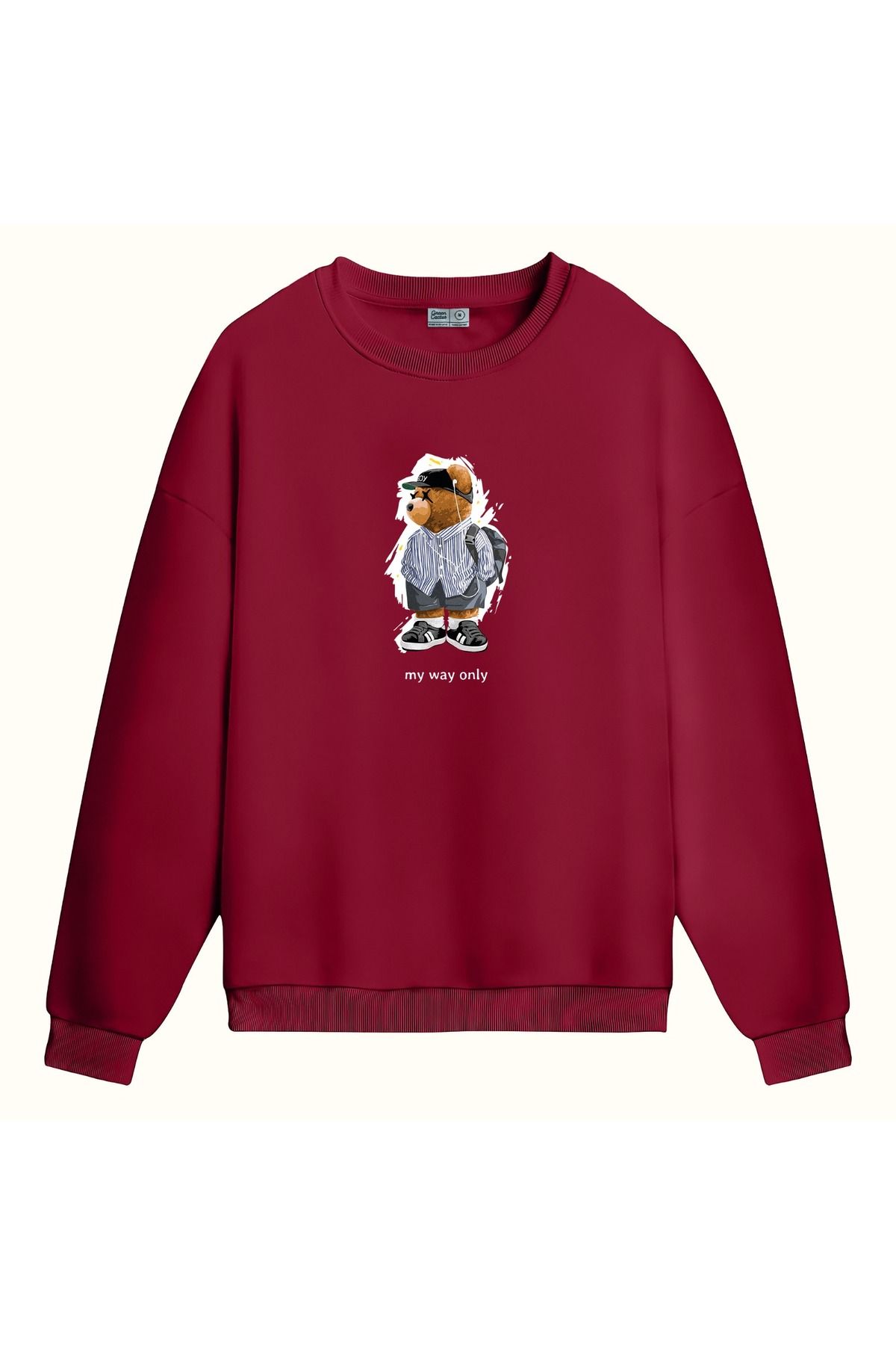 CCwear my way only baskılı bisiklet yaka sweatshirt