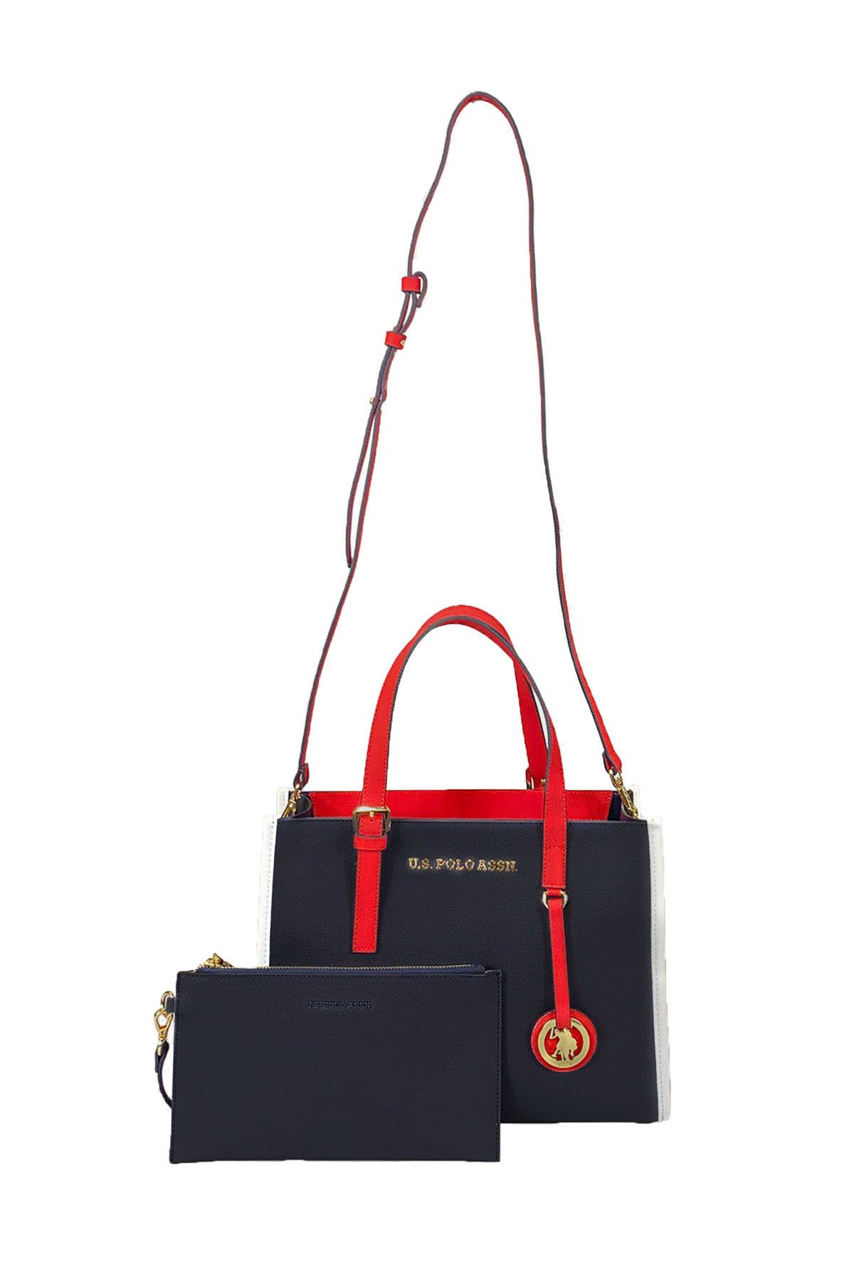 کیف شانه زنانه آبی-قرمز سرمه ای Us25252 U.S. Polo Assn.