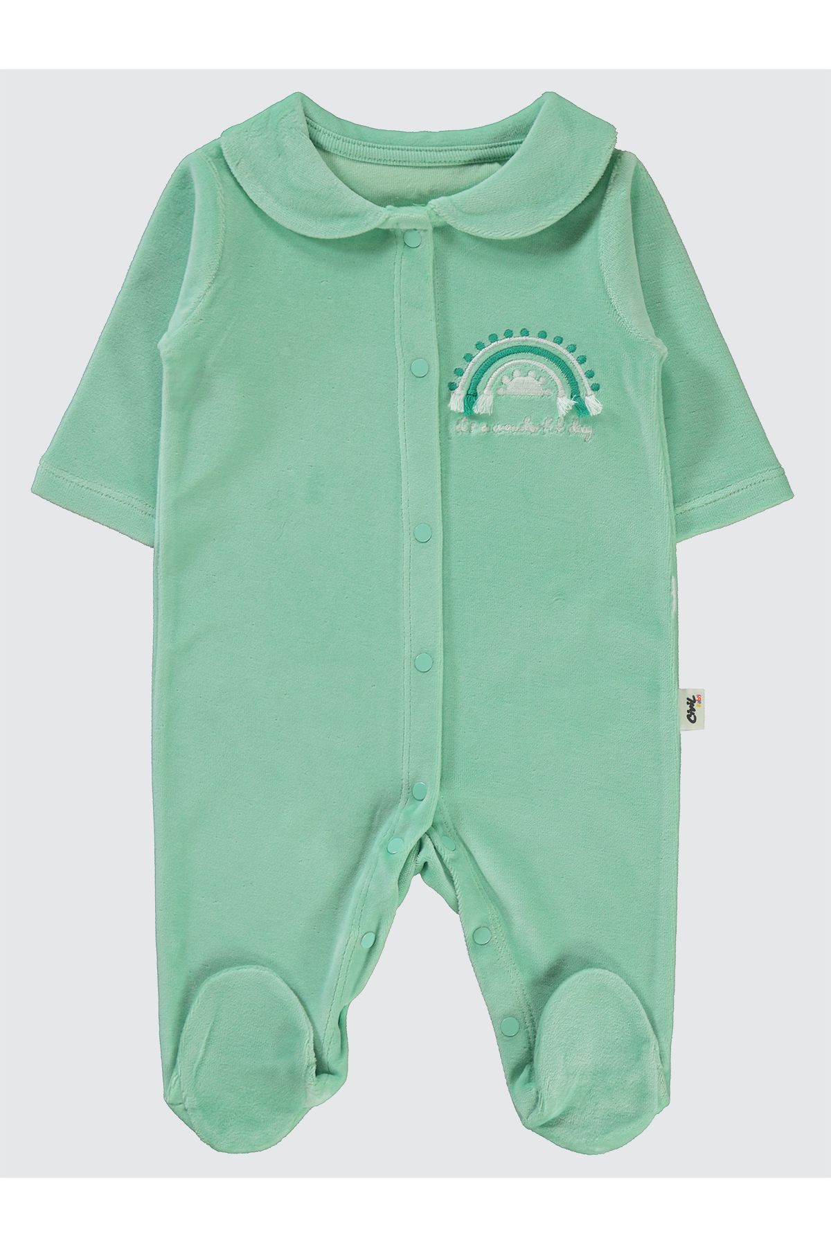 Civil Baby Kız Bebek Patikli Tulum 1-6 Ay Mint