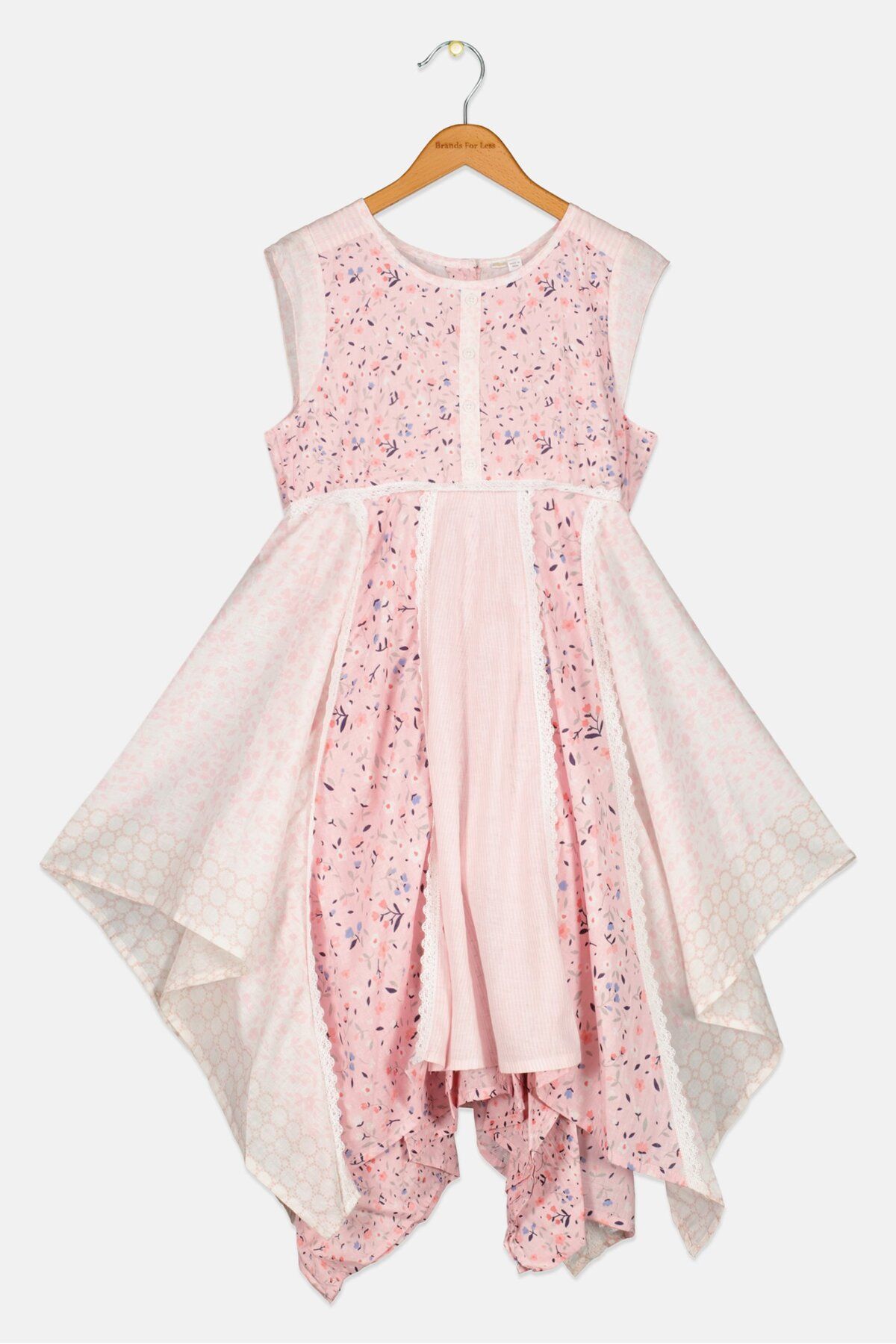 Miss-Kids Girl Allover Print Dress, Pink Combo 1