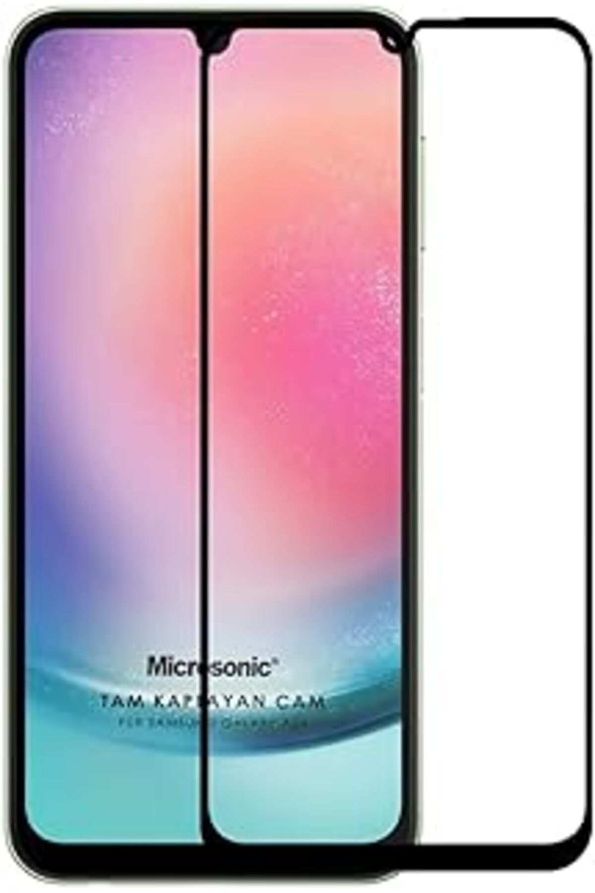 Ceet Markets Galaxy A24 Tam Kaplayan Temperli Cam Ekran Koruyucu Siyah