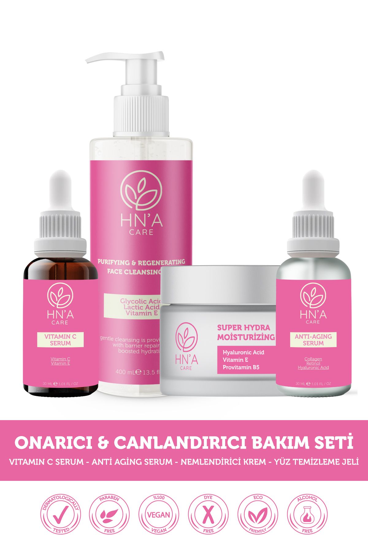 HN'A CARE ONARICI & CANLANDIRICI CİLT BAKIM SETİ 4'LÜ