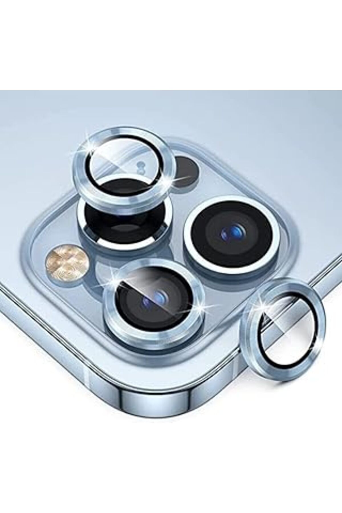 Ceet Markets Kamera Lens Koruyucu Kırılmaz Metal Çerçeveli Kamera Lens Koruma Mavi Iphone 12 Pro