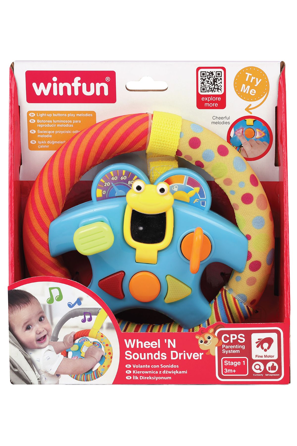 WINFUN Müzikli ve Işıklı İlk Sesli Direksiyonum Mavi