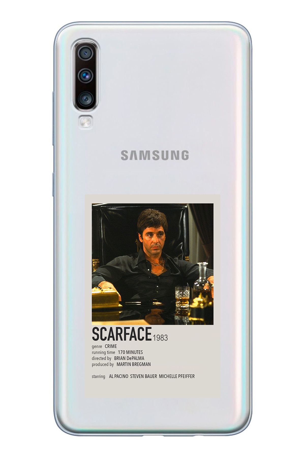 TechTree SAMSUNG Galaxy A50 / A30S Uyumlu Scarface Mini Poster Tasarımlı Şeffaf Silikon Kılıf