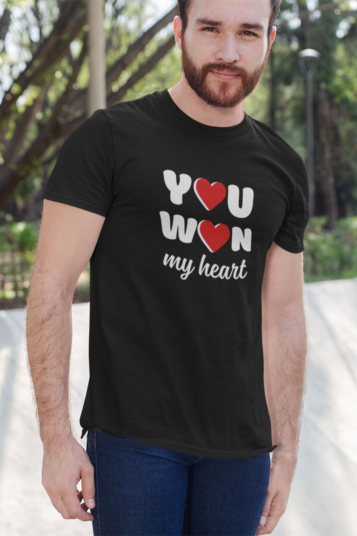 qoeuyl boutique You Won My Heart Baskılı Sevgiliye Hediye Doğum Günü Yıldönümü Sevgililer Günü T-Shirt