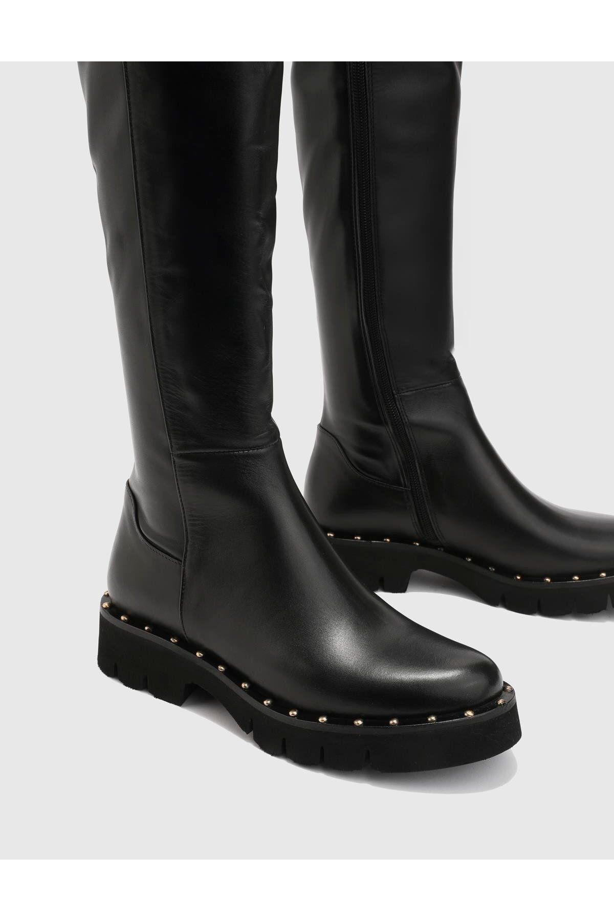 İLVİ-Vorbessa Genuine Leather Women's Black Boots 2