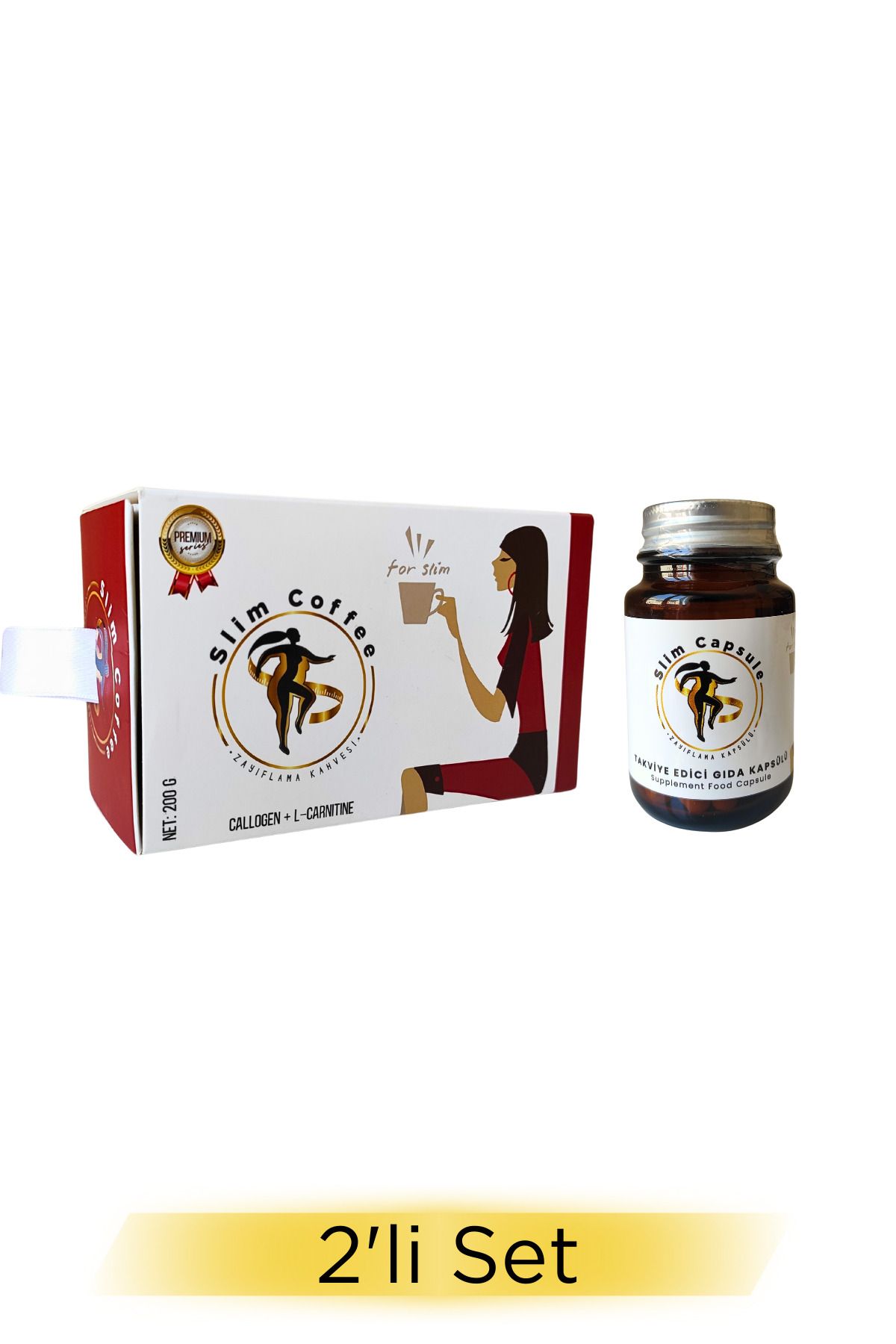 Slim Coffee 2'li Set Premium Detox Kahve ve Slim Form Kapsül kahve Kilo Vermeye yardımcı