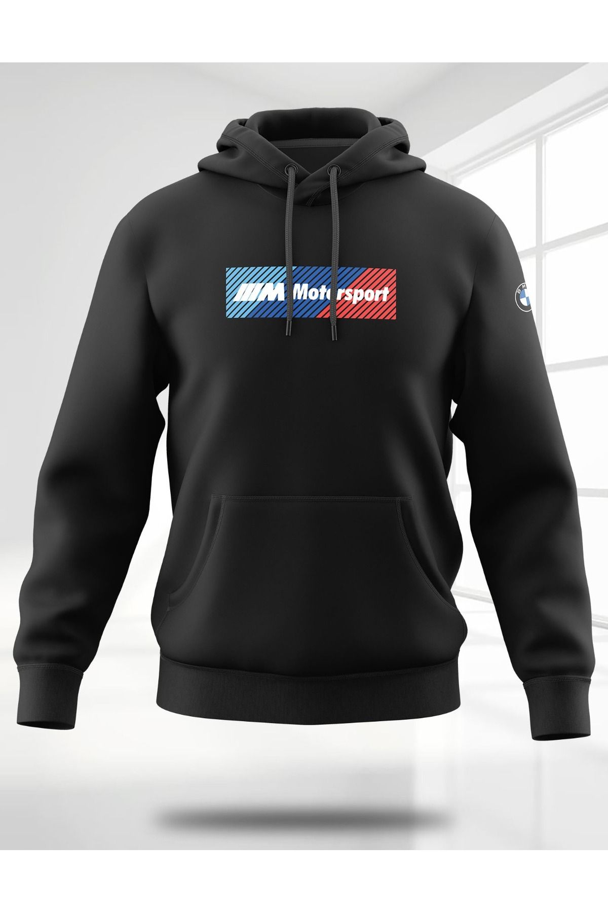 Bulvar Lee Erkek Günlük %95 Pamuk %5 Likra BMW Baskılı Sıfır Yaka Sweatshirt