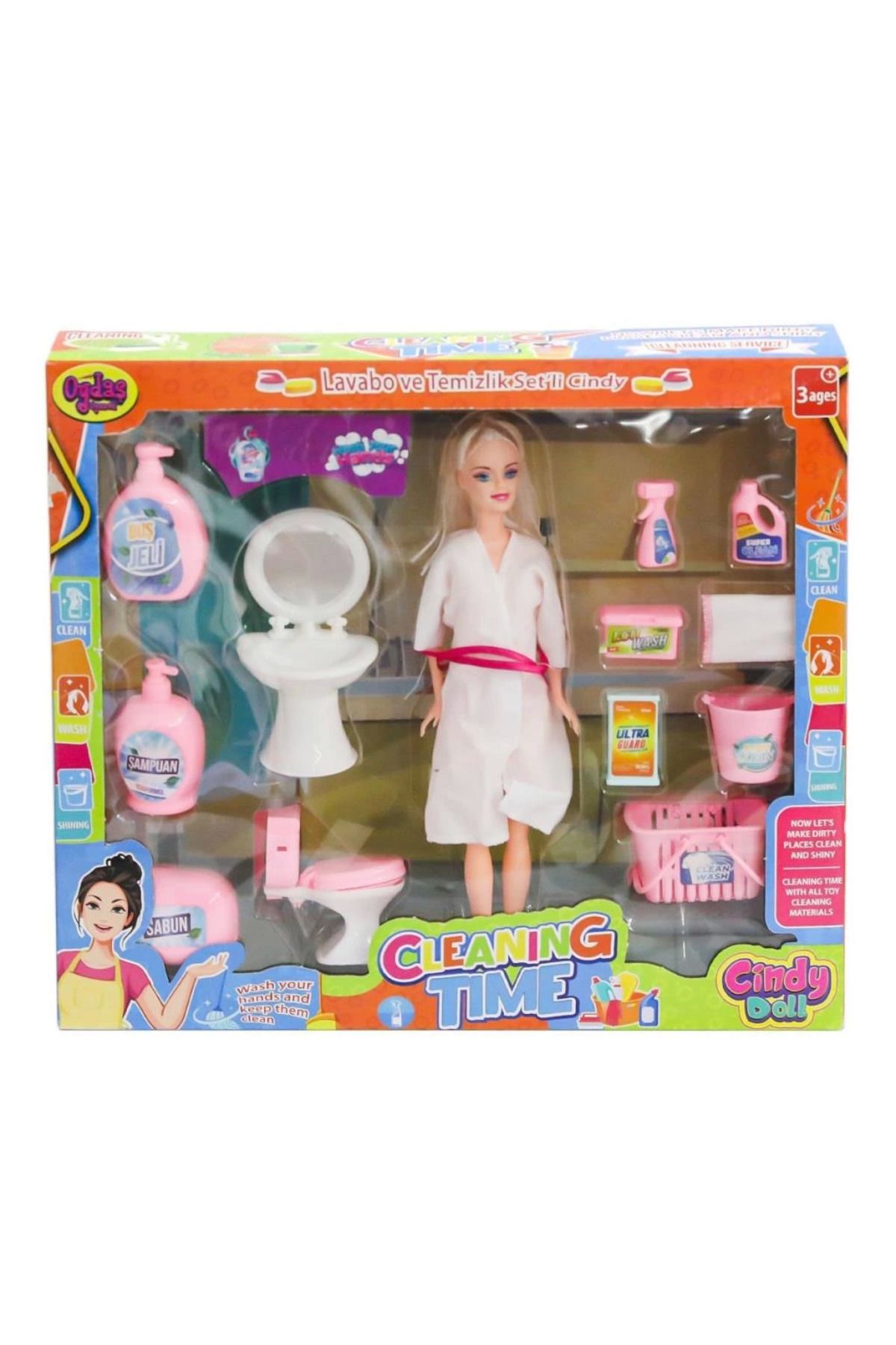 DEPOT Nessiworld 02452 Cindy Doll Bebek Lavabo ve Temizlik Seti  -Oydaş Oyuncak